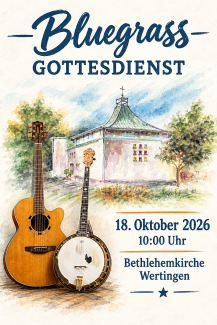 Gitarre und Banjo vor der Bethlehemkirch